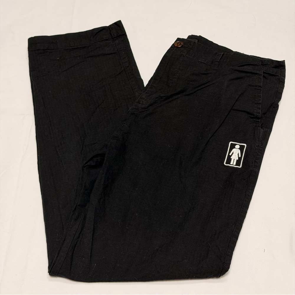 MALBON x GIRL SKATEBOARDS COLLAB MENS BLACK GOLF PANTS, 34 WAIST UEC RARE